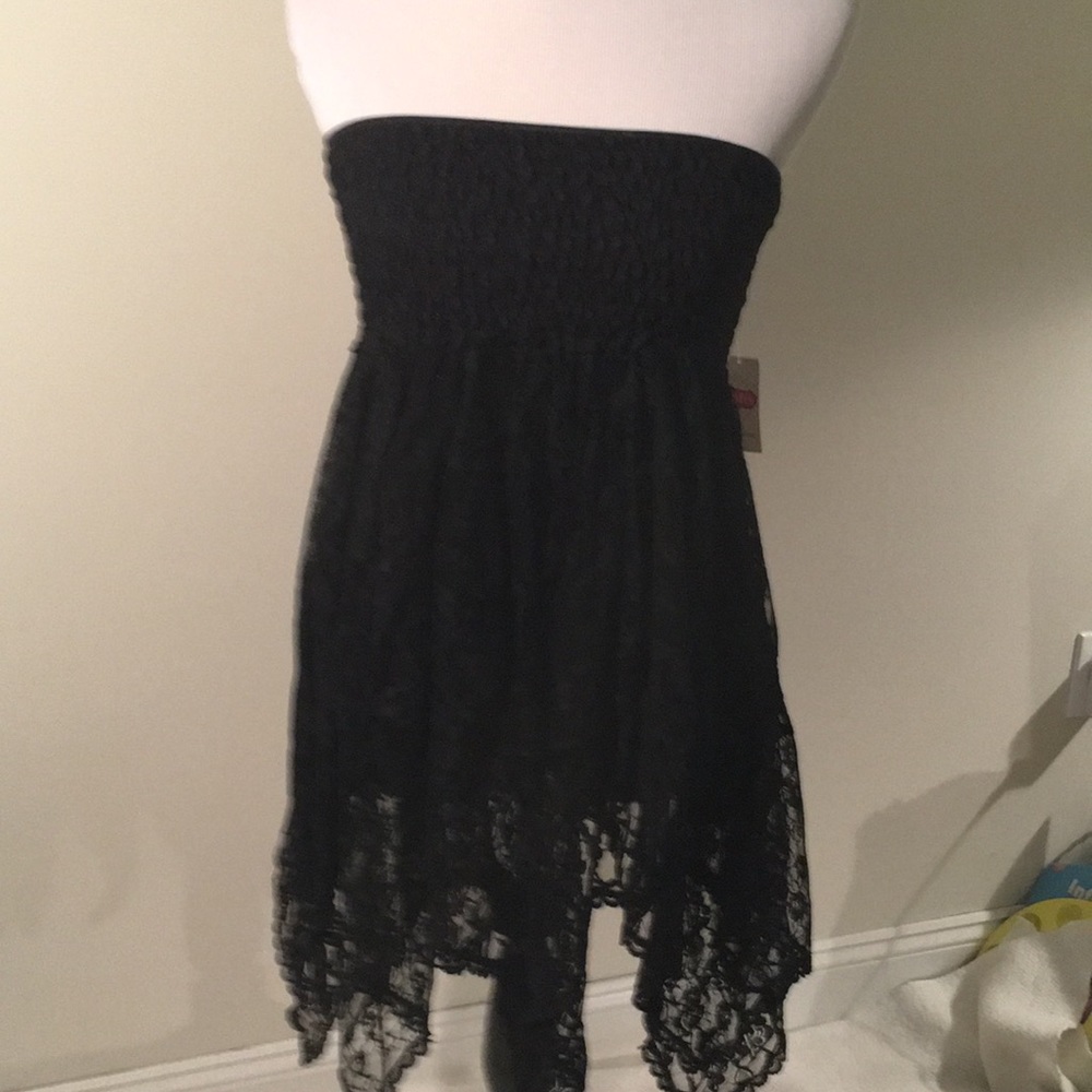 NWT Lola Black strapless lace dress